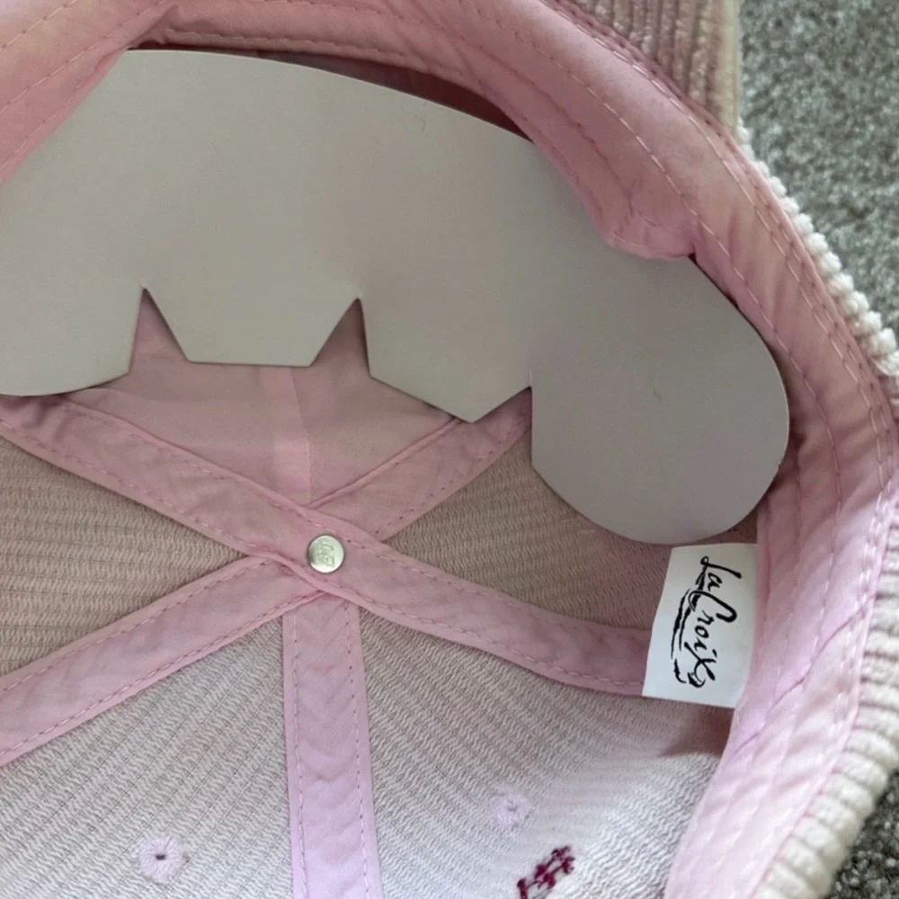 LaCroix Cherry Blossom Dad Hat Pink Corduroy Baseball Cap Adjustable NEW